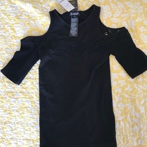 bebe Cutout Shoulder Top